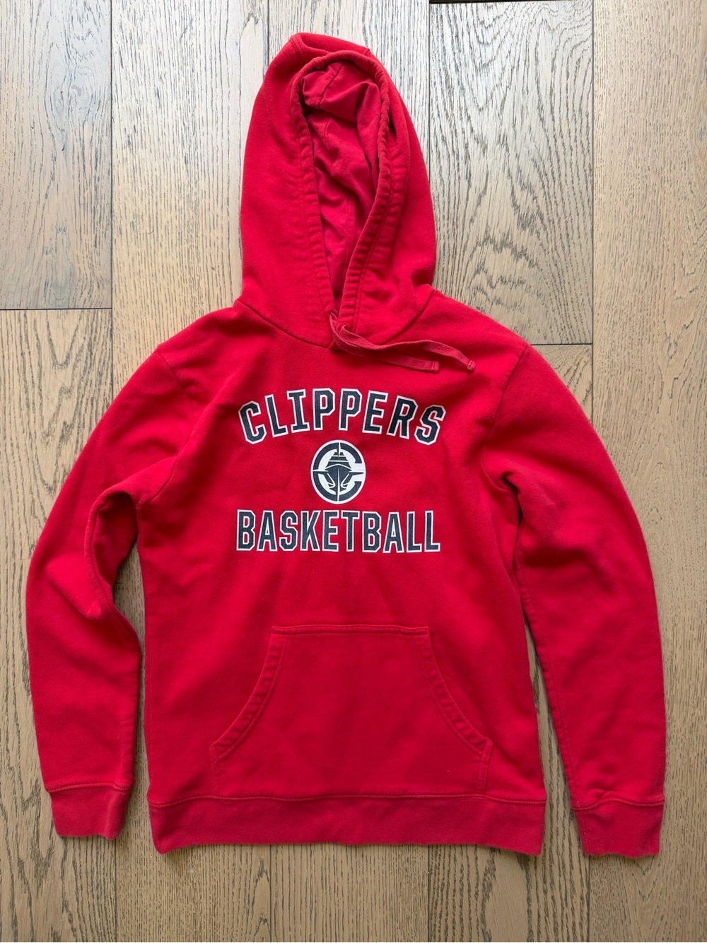 Fanatics LA Clippers Men’s Red Pullover Hoodie with Drawstring Hood Size M
